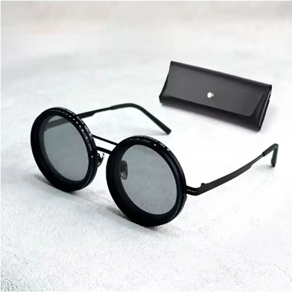 Retro Punk round men's outdoor fishing UV400 polarized driving sunglasses