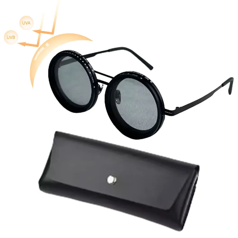 Retro Punk round men's outdoor fishing UV400 polarized driving sunglasses