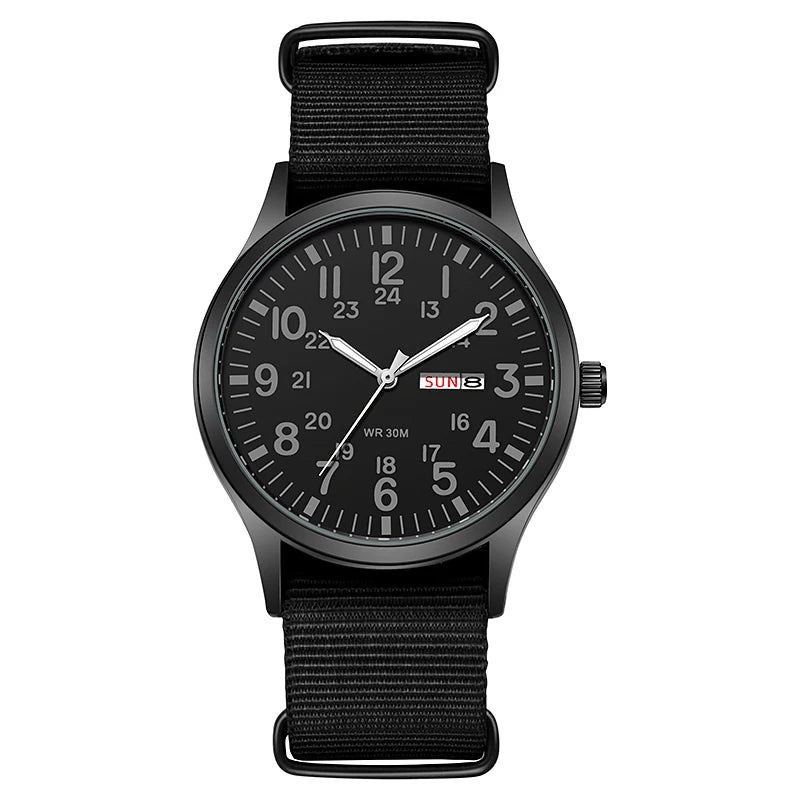 2024 TPW Field Watch Easy Reading Fabric Strap 24 Hours Display Quartz Movement