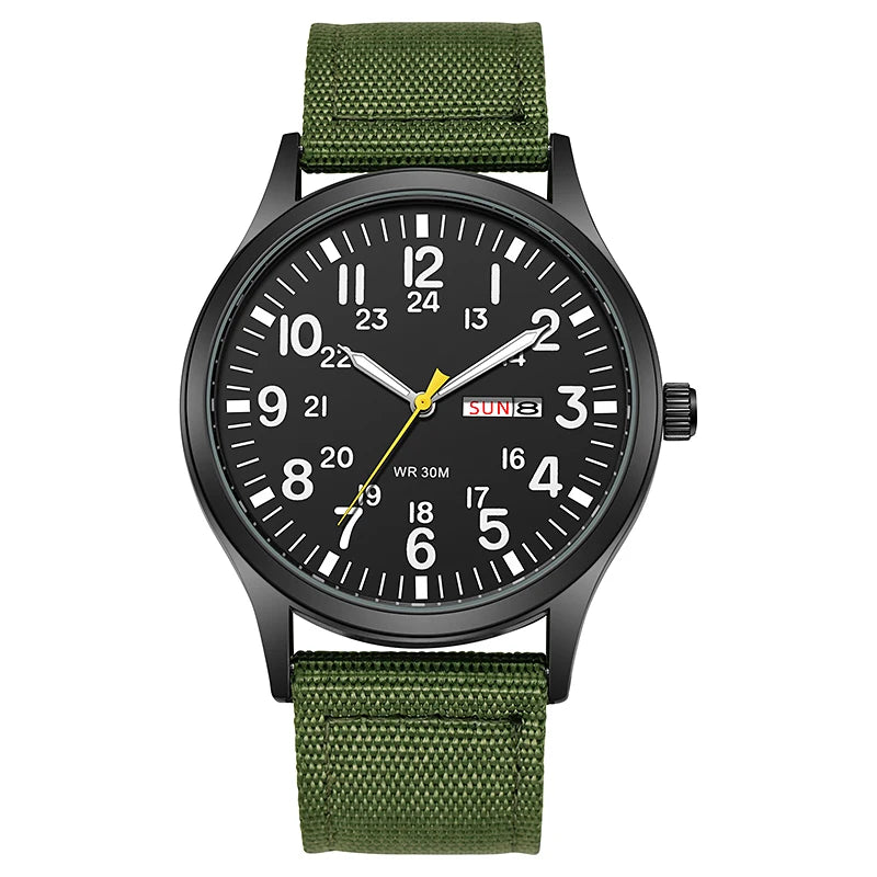 2024 TPW Field Watch Easy Reading Fabric Strap 24 Hours Display Quartz Movement