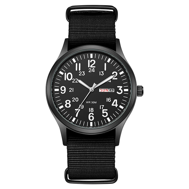 2024 TPW Field Watch Easy Reading Fabric Strap 24 Hours Display Quartz Movement