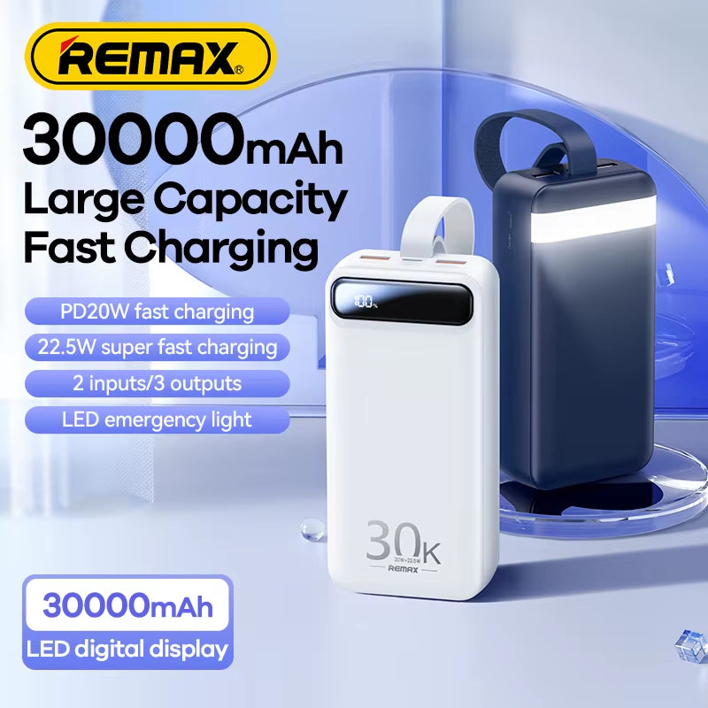 REMAX RPP-522 20W+22.5W PD+QC Powerbank 30000 Mah Portable Smart Multi-Compatible Fast Charging Power Bank 30000Mah 20000Mah
