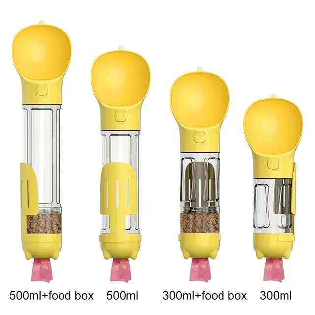 3 in 1 Portable Dog Water Bottle Pet Food Feeder Drinker Poop Dispenser Leak-proof Multifunctional Dog Water Bottle Dog Feeder