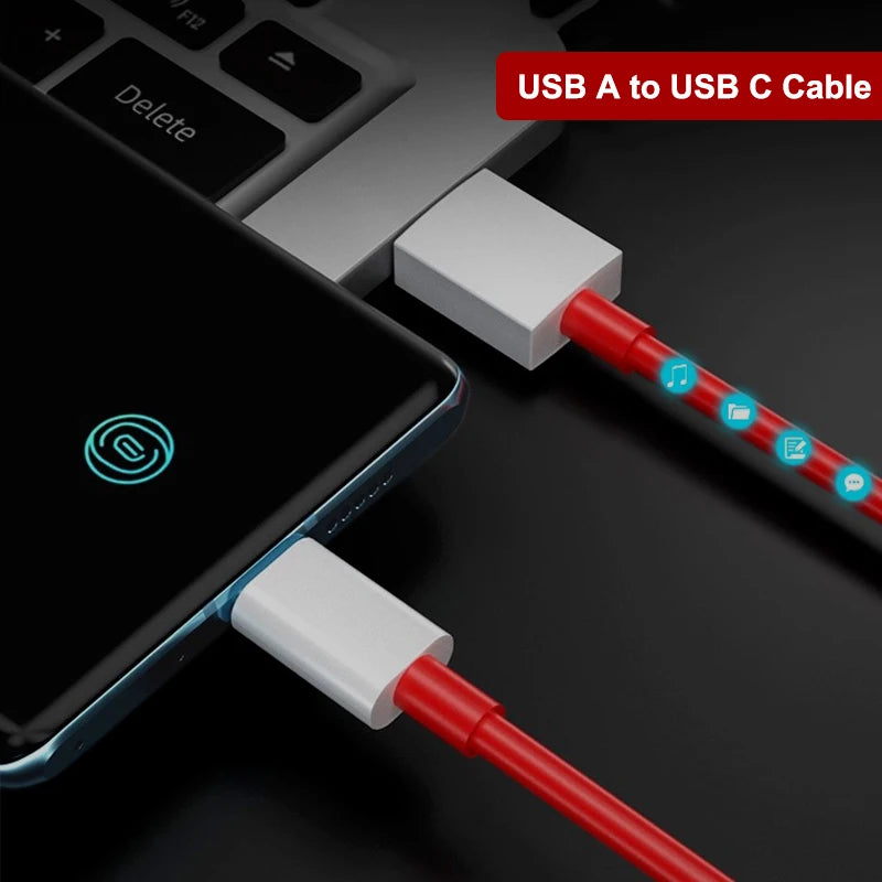 PD 65W Supervooc Fast Charger Cable For Oneplus Ace 12 11 10T 9 8T 7T Pro USB C To Type C Cable Warp Dash Charge 6T 5T Data Wire