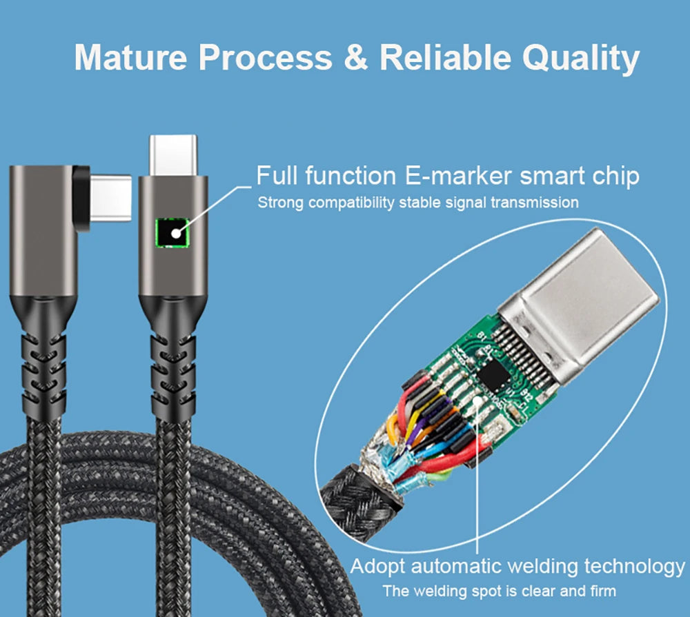 USB C 3.2 Gen 2 Type C to USB C Cable 20Gbps 4K@60HZ Video  VR Data Cable 5A 100W PD Fast Charging For Laptop Macbook Pro iPad
