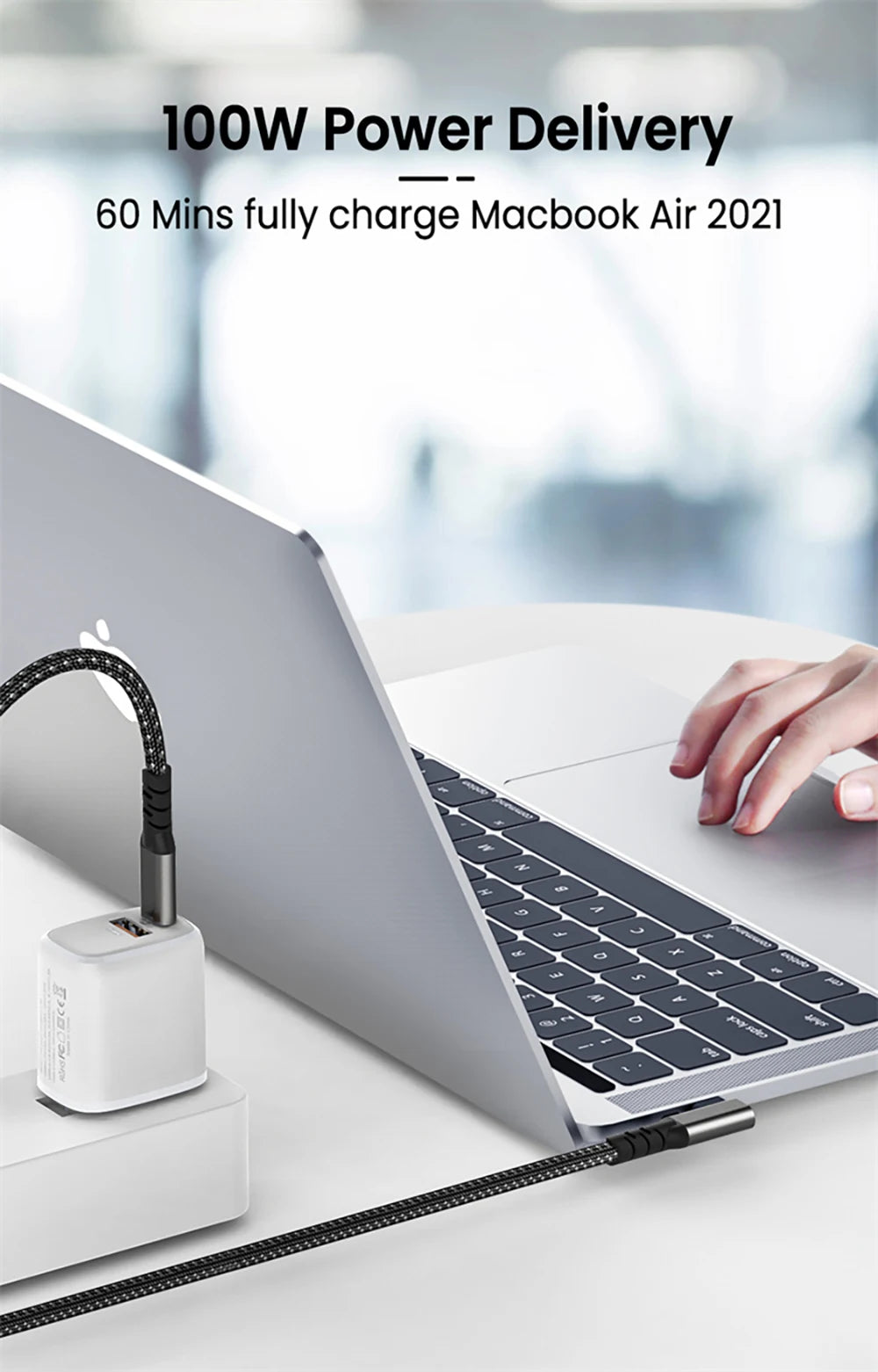 USB C 3.2 Gen 2 Type C to USB C Cable 20Gbps 4K@60HZ Video  VR Data Cable 5A 100W PD Fast Charging For Laptop Macbook Pro iPad