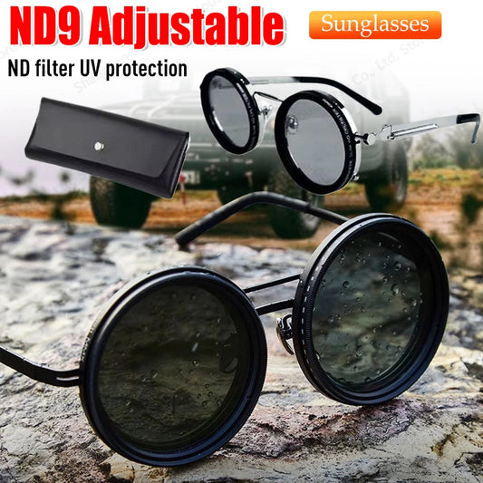 Retro Punk round men's outdoor fishing UV400 polarized driving sunglasses