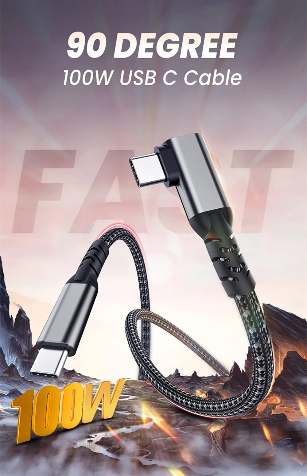 USB C 3.2 Gen 2 Type C to USB C Cable 20Gbps 4K@60HZ Video  VR Data Cable 5A 100W PD Fast Charging For Laptop Macbook Pro iPad