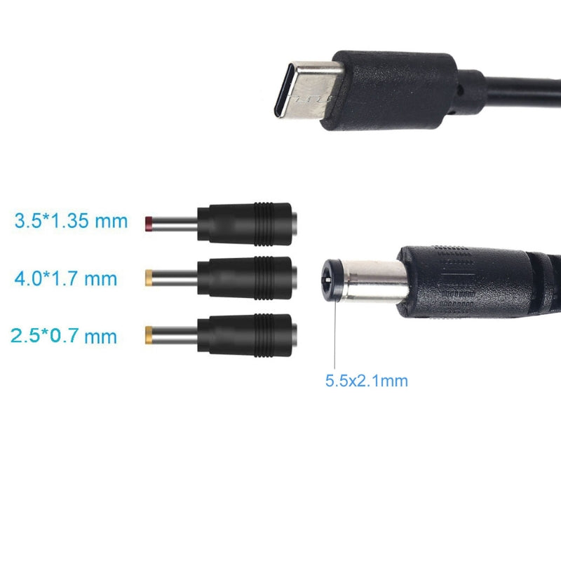 USB C to 5V 9V 12V 20V 2.5mm/3.5mm/4.0mm/5.5mm 3A Power Cable Cord for Routers